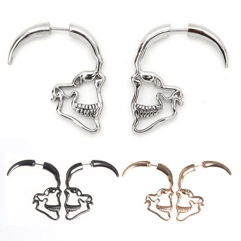silver skull earrings