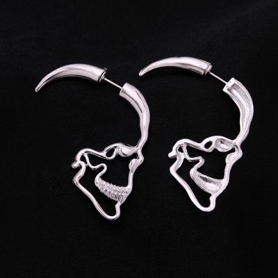 silver skull earrings