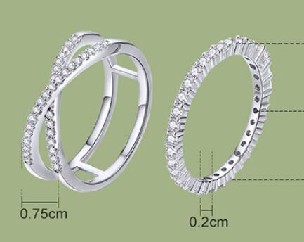 Silver Jewelry Ring Set With Diamonds