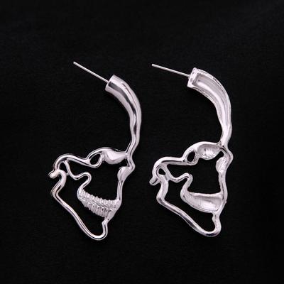 silver skull earrings