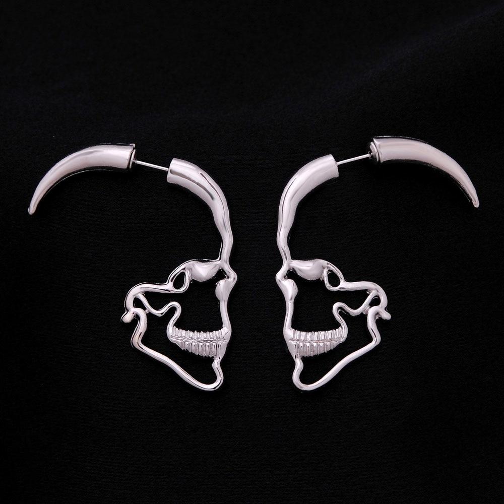 silver skull earrings